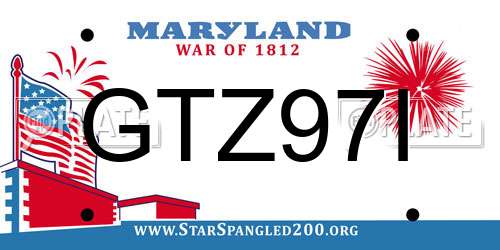 GTZ97I Maryland License Plate