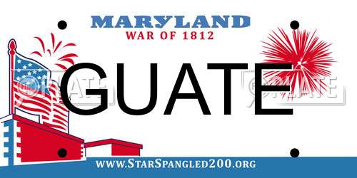 GUATE Maryland License Plate
