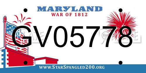 GV05778 Maryland License Plate