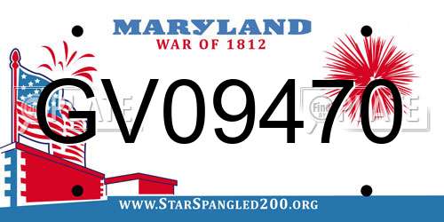GV09470 Maryland License Plate