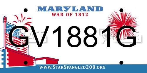 GV1881G Maryland License Plate
