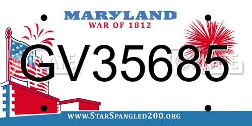 GV35685 Maryland License Plate