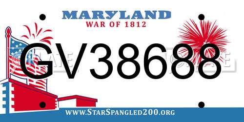 GV38688 Maryland License Plate