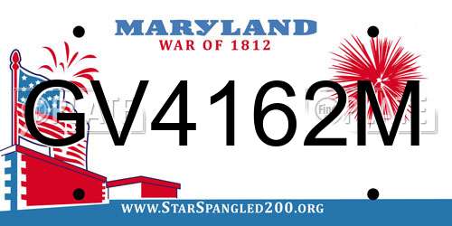 GV4162M Maryland License Plate