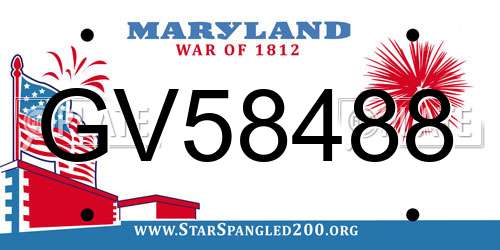 GV58488 Maryland License Plate