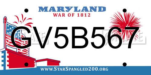 GV5B567 Maryland License Plate