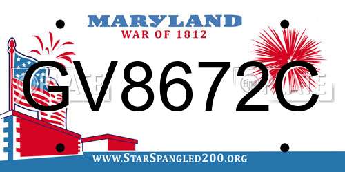 GV8672C Maryland License Plate