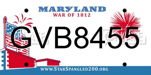 GVB8455 Maryland License Plate