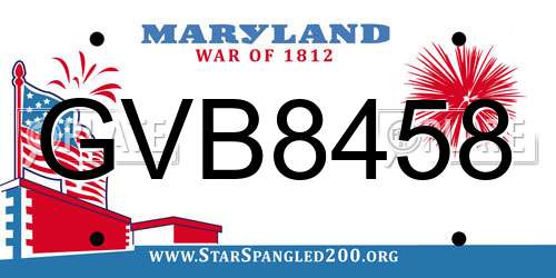 GVB8458 Maryland License Plate