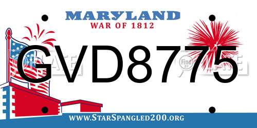 GVD8775 Maryland License Plate