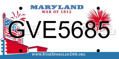GVE5685 Maryland License Plate