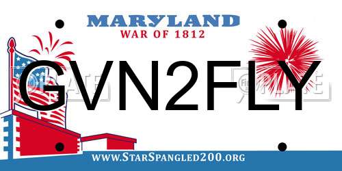 GVN2FLY Maryland License Plate