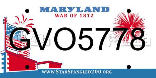GVO5778 Maryland License Plate