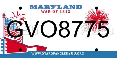 GVO8775 Maryland License Plate