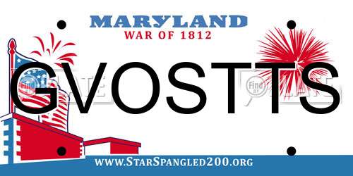 GVOSTTS Maryland License Plate