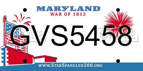 GVS5458 Maryland License Plate
