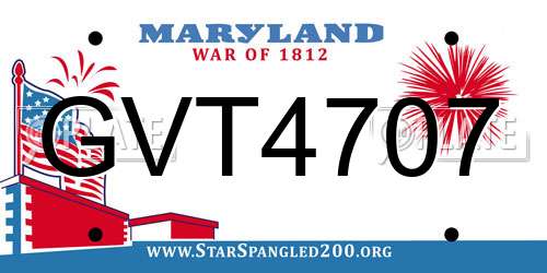 GVT4707 Maryland License Plate