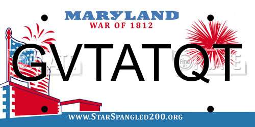 GVTATQT Maryland License Plate