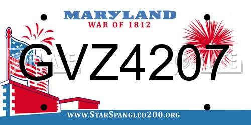 GVZ4207 Maryland License Plate