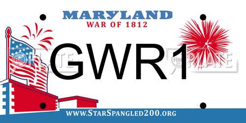GWR1 Maryland License Plate