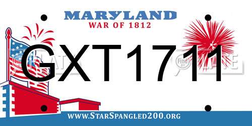 GXT1711 Maryland License Plate