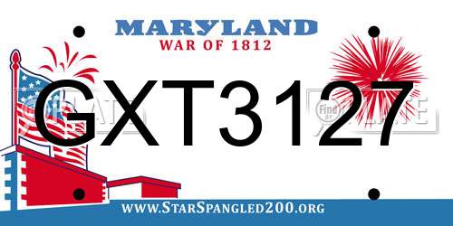 GXT3127 Maryland License Plate