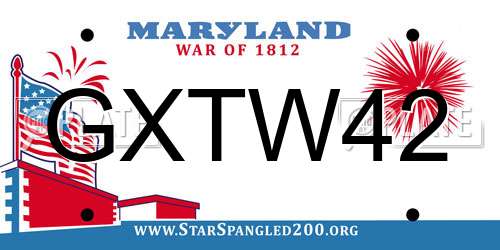 GXTW42 Maryland License Plate
