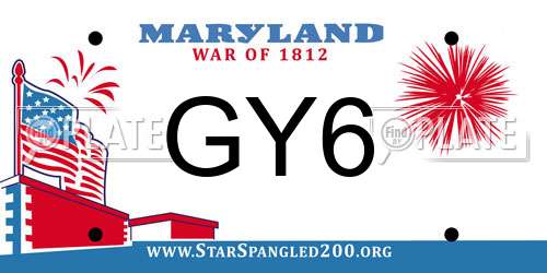 GY6 Maryland License Plate