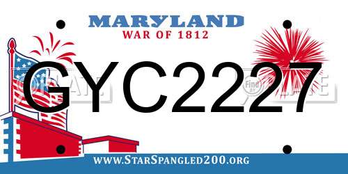 GYC2227 Maryland License Plate