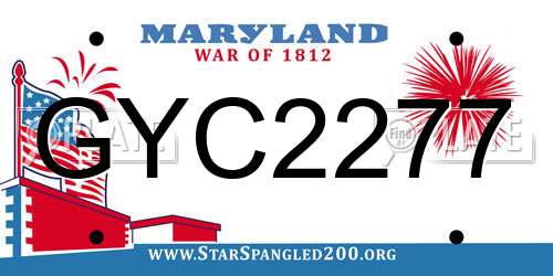 GYC2277 Maryland License Plate