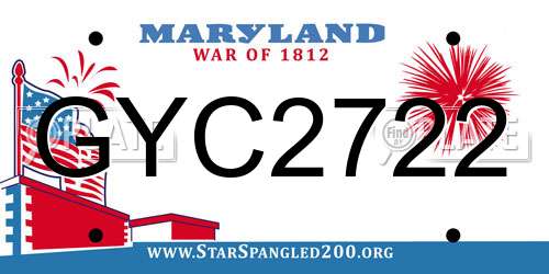 GYC2722 Maryland License Plate