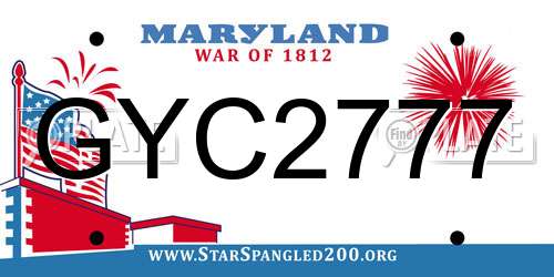 GYC2777 Maryland License Plate