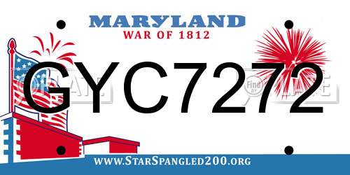 GYC7272 Maryland License Plate