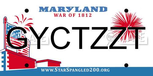 GYCTZZT Maryland License Plate