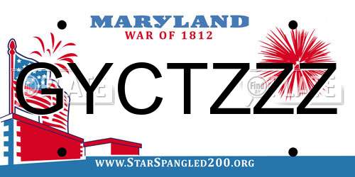GYCTZZZ Maryland License Plate