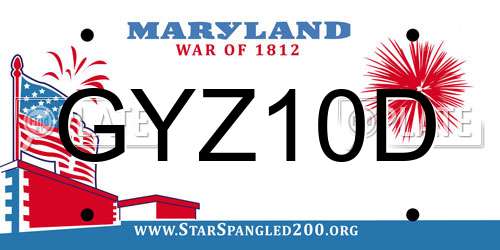 GYZ10D Maryland License Plate