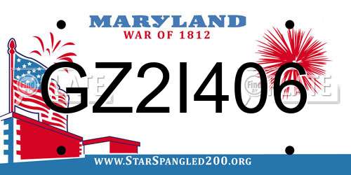 GZ2I406 Maryland License Plate