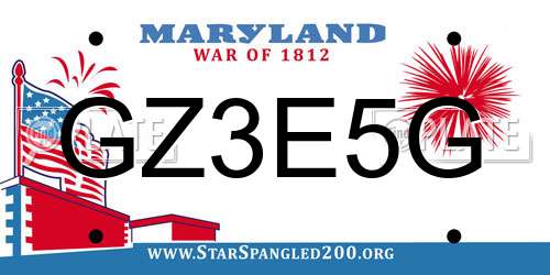 GZ3E5G Maryland License Plate