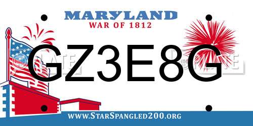 GZ3E8G Maryland License Plate