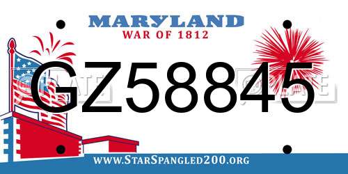 GZ58845 Maryland License Plate