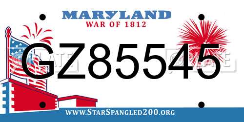 GZ85545 Maryland License Plate