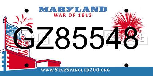 GZ85548 Maryland License Plate