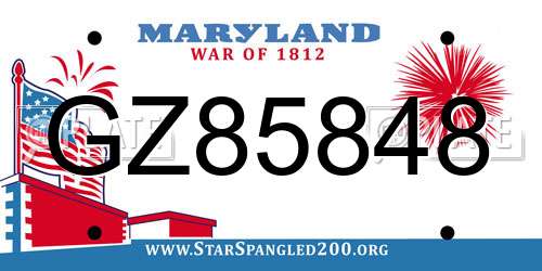 GZ85848 Maryland License Plate