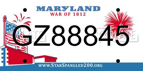 GZ88845 Maryland License Plate