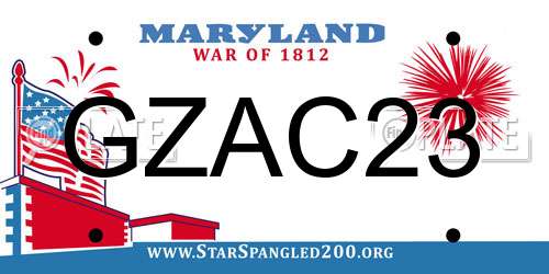 GZAC23 Maryland License Plate