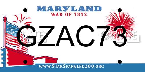 GZAC73 Maryland License Plate