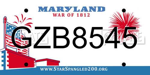 GZB8545 Maryland License Plate