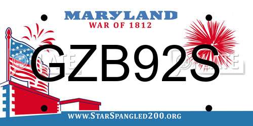 GZB92S Maryland License Plate
