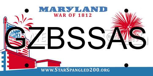 GZBSSAS Maryland License Plate