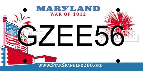 GZEE56 Maryland License Plate